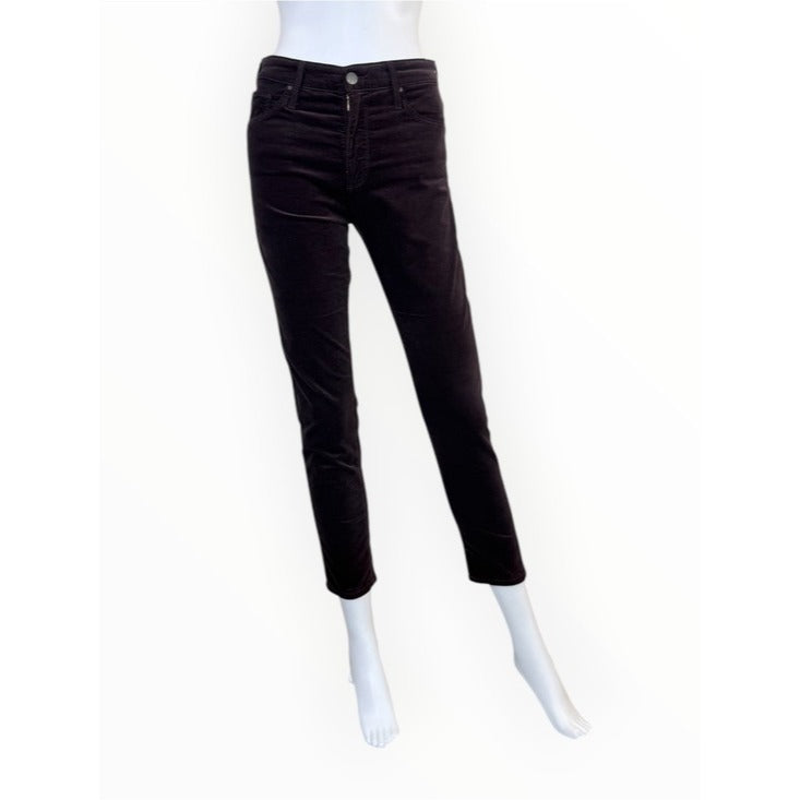 AG x Anthropologie NWT Plum Velour High Rise Stevie Ankle Jeans Size 26P