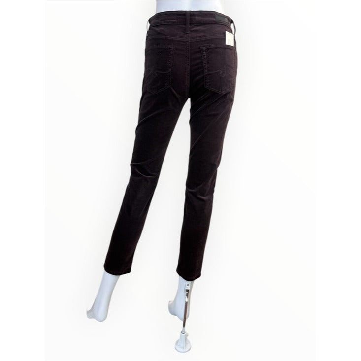 AG x Anthropologie NWT Plum Velour High Rise Stevie Ankle Jeans Size 26P
