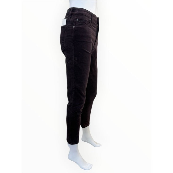 AG x Anthropologie NWT Plum Velour High Rise Stevie Ankle Jeans Size 26P
