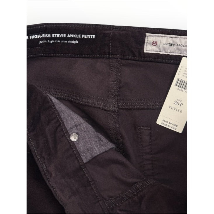 AG x Anthropologie NWT Plum Velour High Rise Stevie Ankle Jeans Size 26P