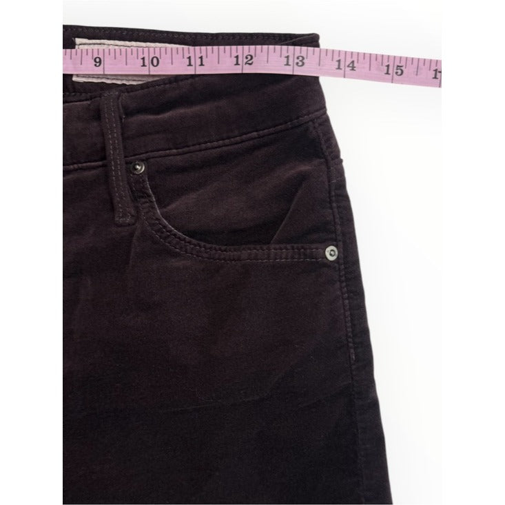 AG x Anthropologie NWT Plum Velour High Rise Stevie Ankle Jeans Size 26P