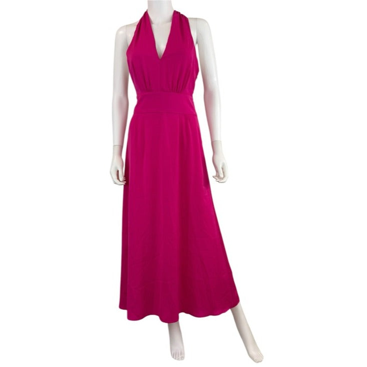 Banana Republic NWT Pink Satin Halter Maxi Dress Size 0P