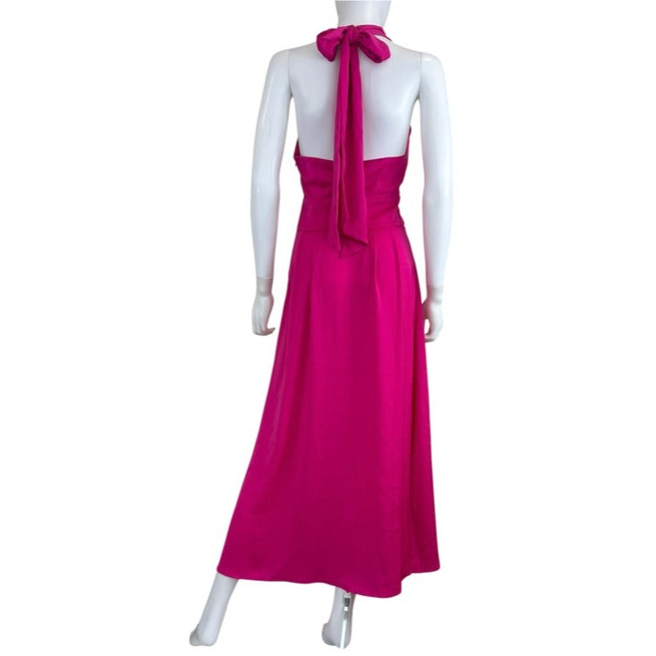 Banana Republic NWT Pink Satin Halter Maxi Dress Size 0P