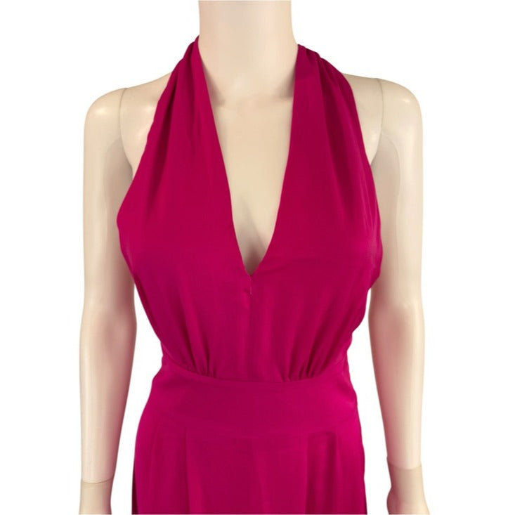 Banana Republic NWT Pink Satin Halter Maxi Dress Size 0P