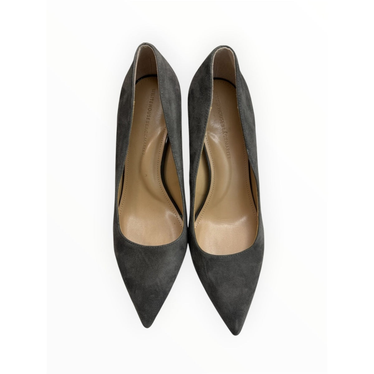 WHBM Gray Suede Pointy Toe Stiletto Size 7