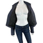 Joie Dark Navy Caldine Lambskin Leather Biker Jacket Size L