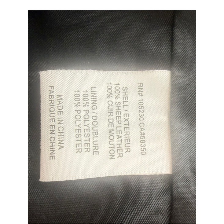 Joie Dark Navy Caldine Lambskin Leather Biker Jacket Size L