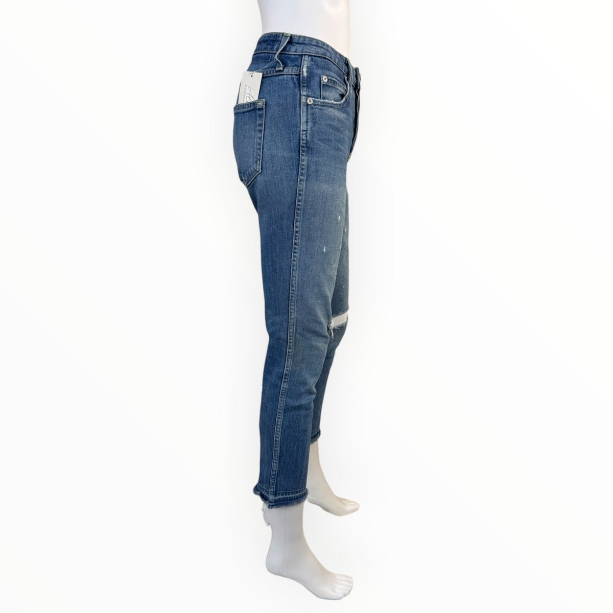 AMO Denim BABE Dive Bar Destroyed Jeans High Rise Size 26