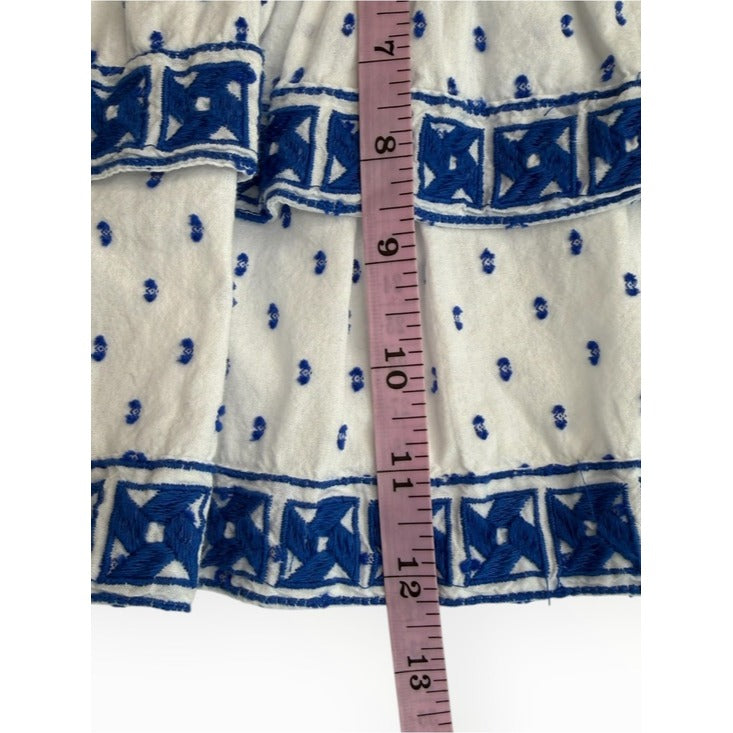 Cake for Dinner Blue Embroidered Tiered Mini Skort Size XS