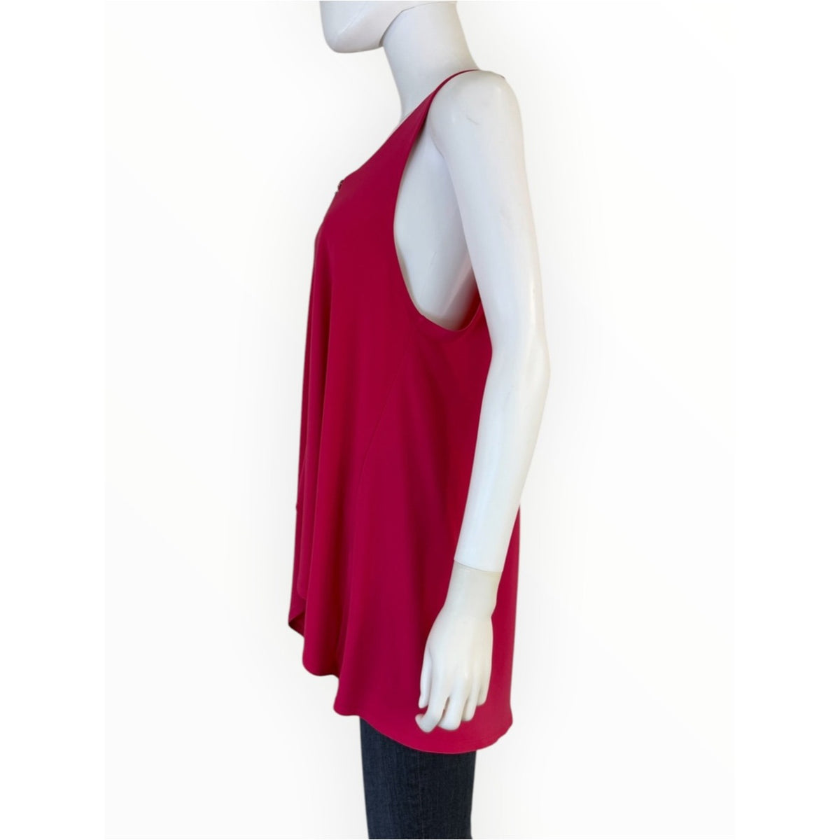 Sympli Pink Zesty Zipper Asymmetric Tunic Top Size 14