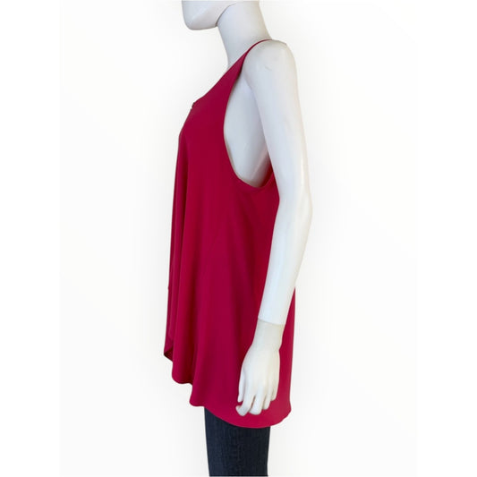 Sympli Pink Zesty Zipper Asymmetric Tunic Top Size 14