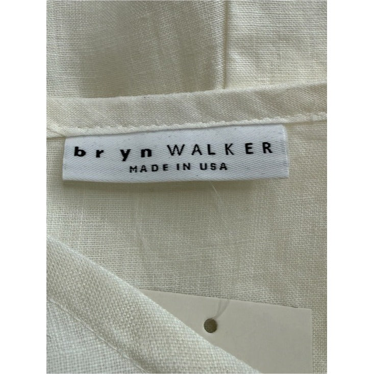 BRYN Walker White 100% Linen Tank Size 2X
