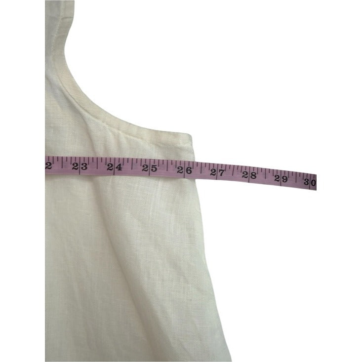 BRYN Walker White 100% Linen Tank Size 2X
