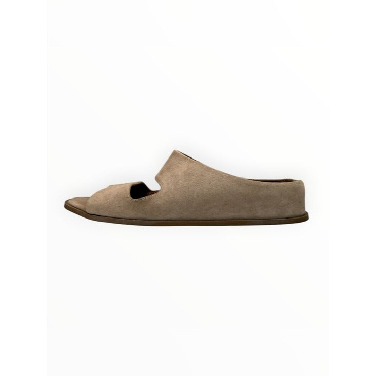 AQAUTALIA Tan Suede Abbey Weatherproof Slide Sandals Size 8.5
