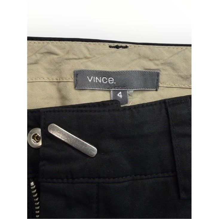 Vince. Black Cotton Tailored Ankle Pants Size 4