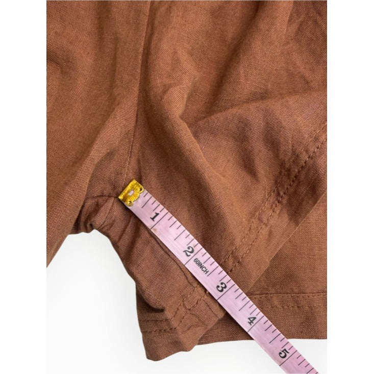 Free People NWT Brown Linen Shorts Size 8