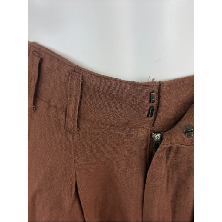 Free People NWT Brown Linen Shorts Size 8