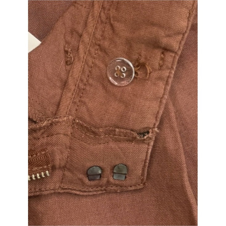Free People NWT Brown Linen Shorts Size 8