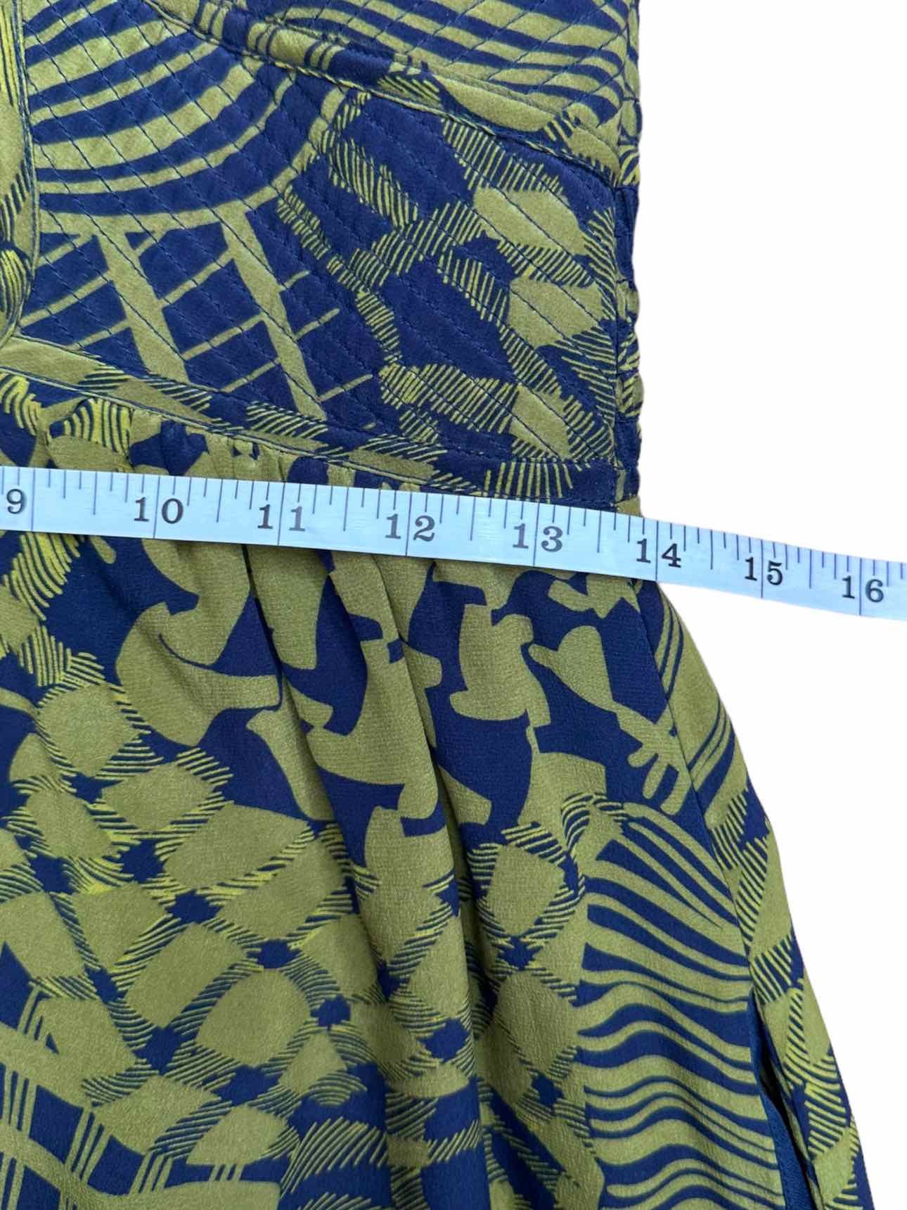 maple Size Green Silk Print Dress Size 0