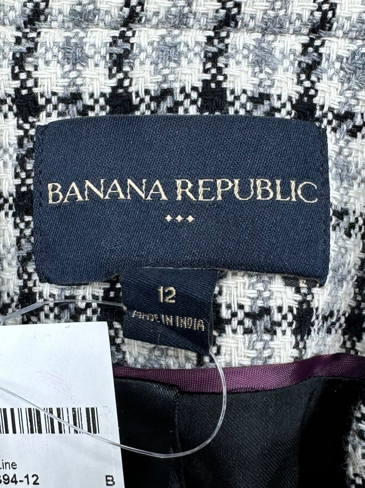 BANANA REPUBLIC Plaid Wool Jacket Size 12