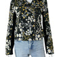 LOFT Black Floral Jacquard Moto Jacket Size 0