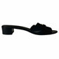 Salvatore Ferragamo Black Leather Rhodes Mules Size 7.5