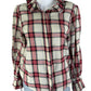 KOCH Red Plaid Ruffle Trim Size S  Button-Down Shirt