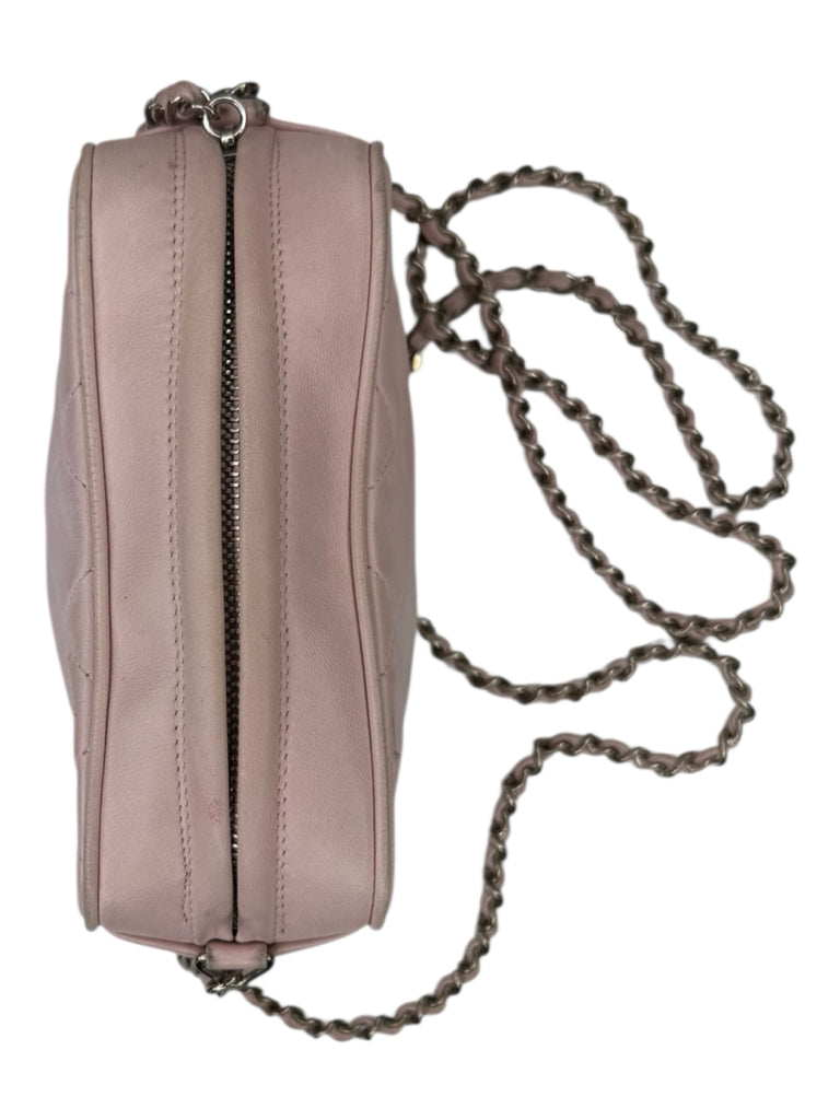 CHANEL Pink Quilted Leather Crossbody