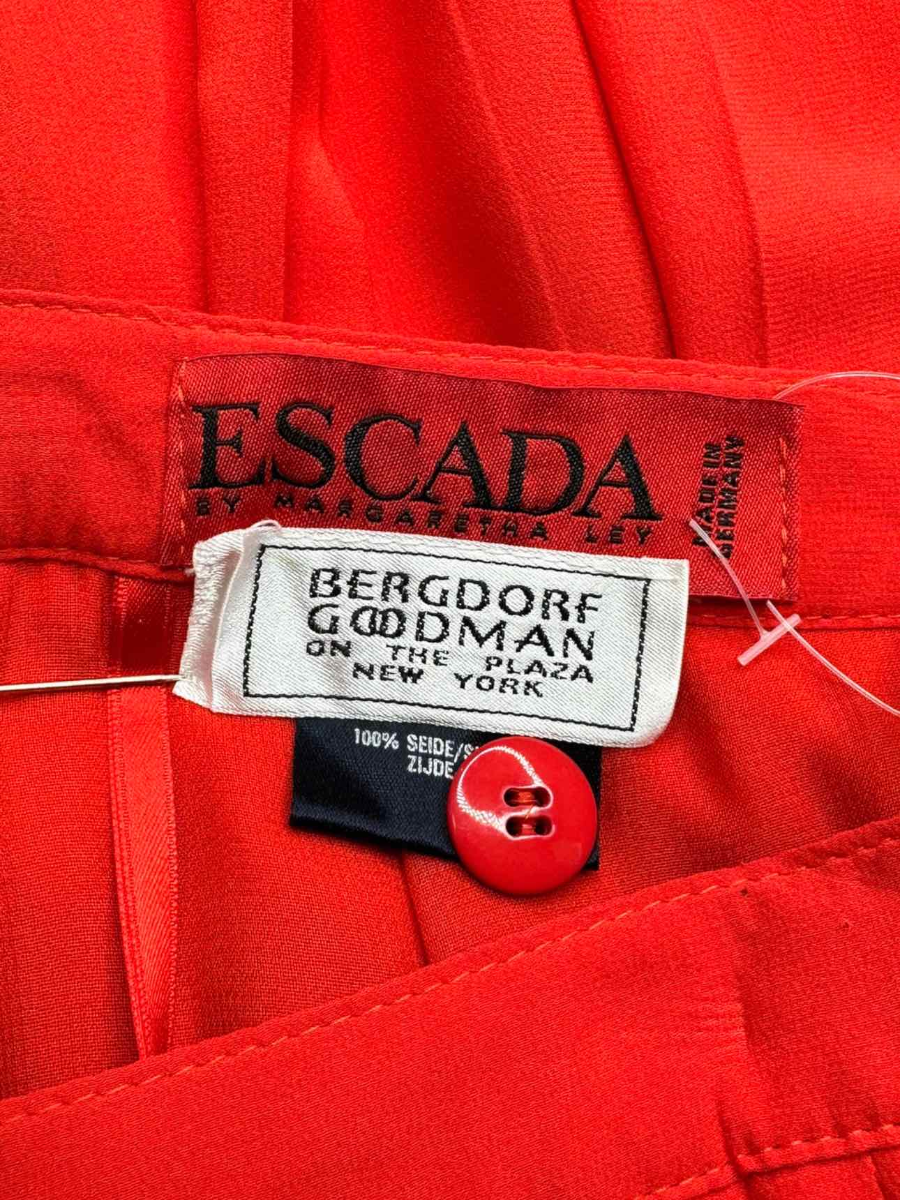 ESCADA Red Pleated Skirt Size 38