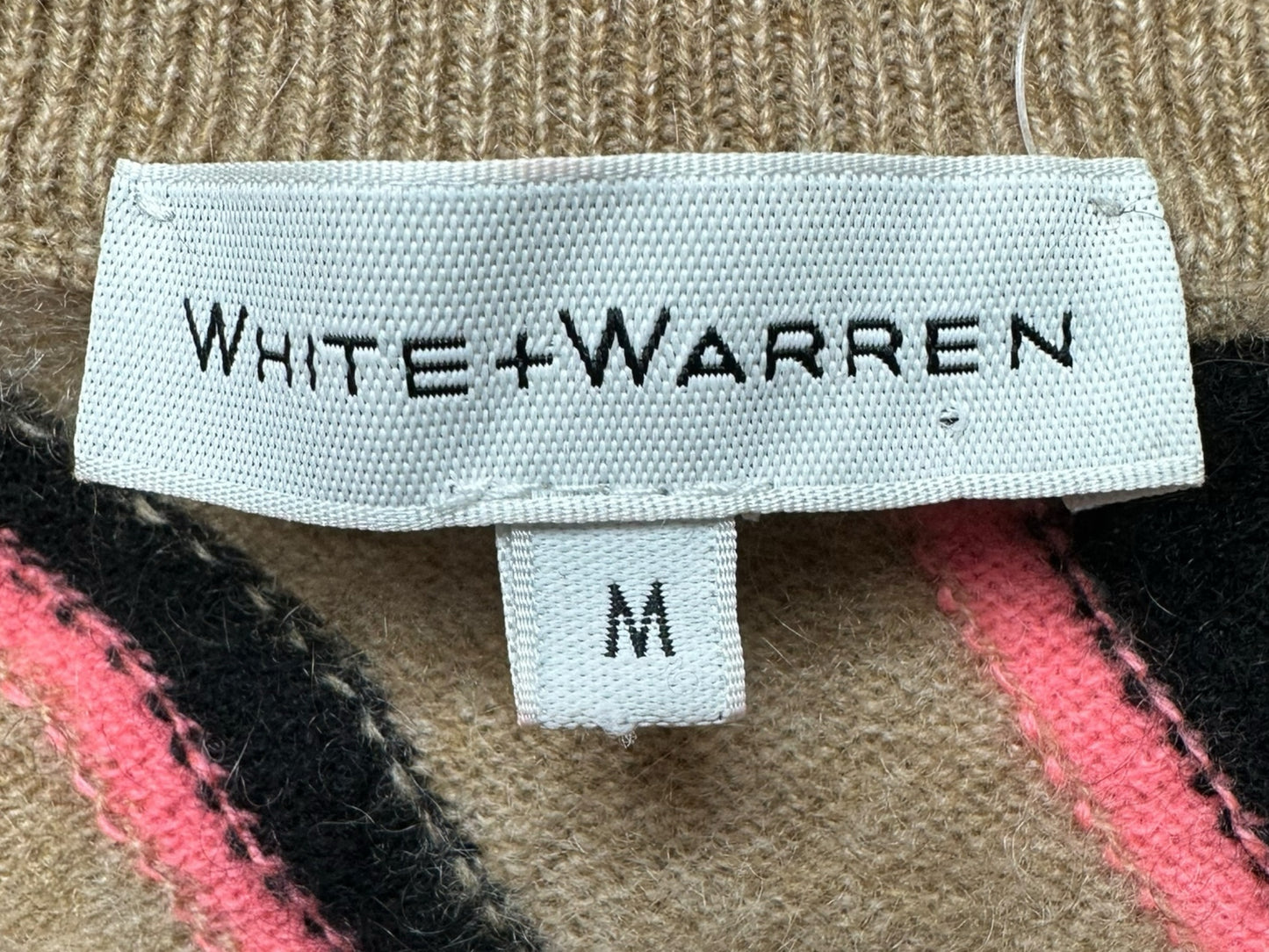 WHITE + WARREN 100% Cashmere Tiger Sweater Size M