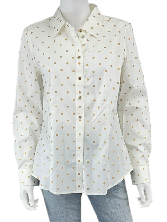 Talbots NWT Polka Dot No Iron Button-Down Shirt Size 8