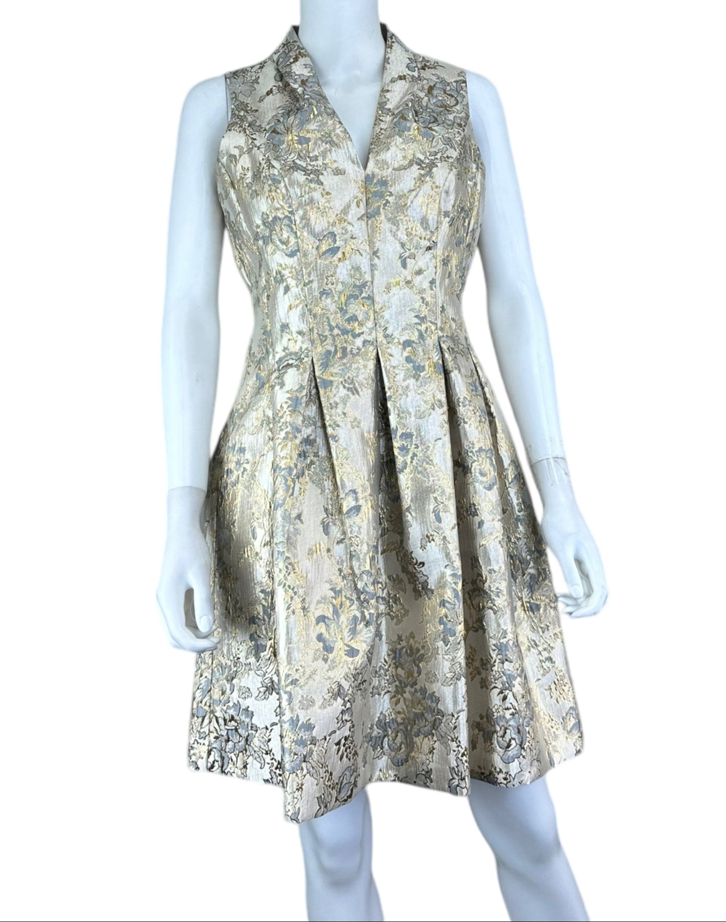 VINCE CAMUTO NWT Gold Brocade Cocktail Mini Dress Size 6