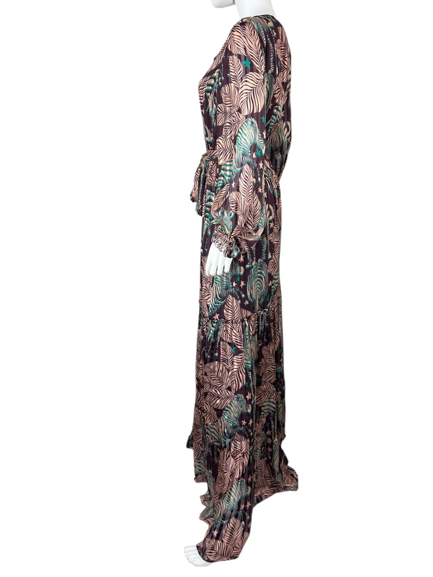 RAMY BROOK NWT 100% Silk Zebra Printed ENYA Dress Size L