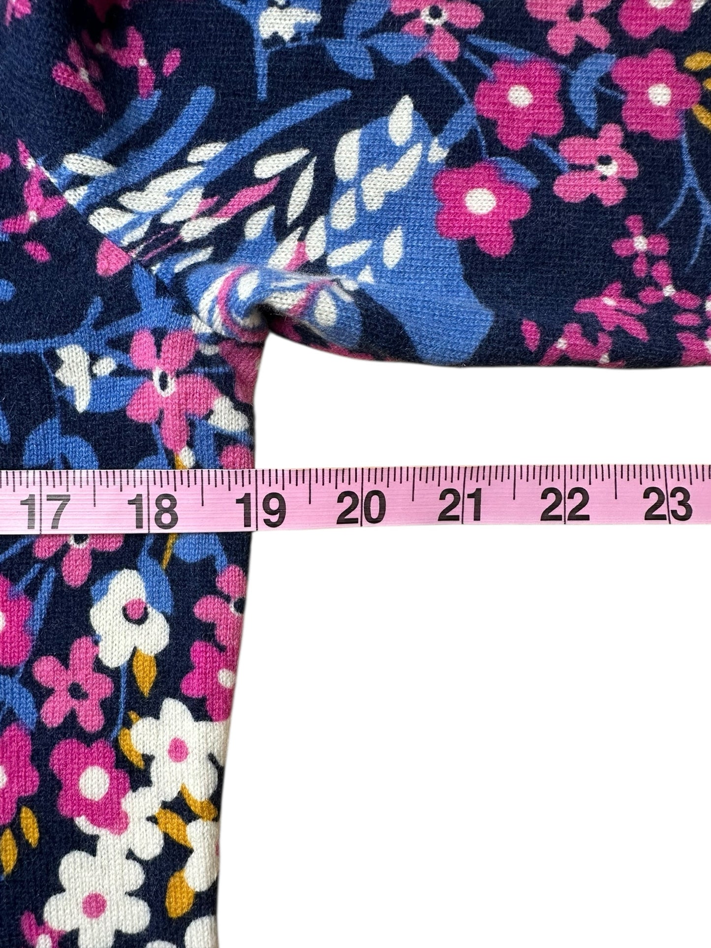 Talbots NWT Navy Floral Pure Cashmere Sweater Size LP