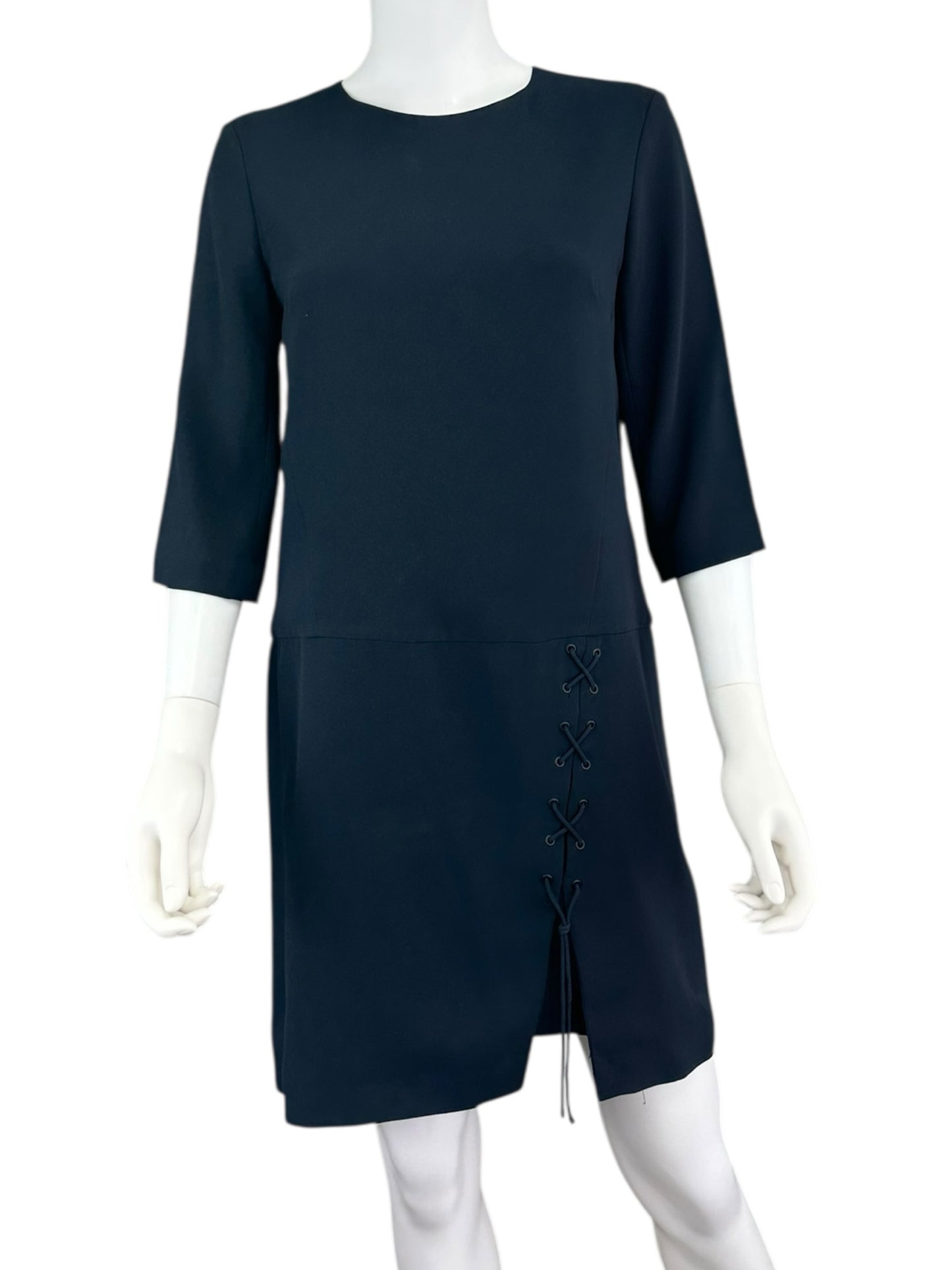 tibi Navy 100% Silk Mini Dress Size 6