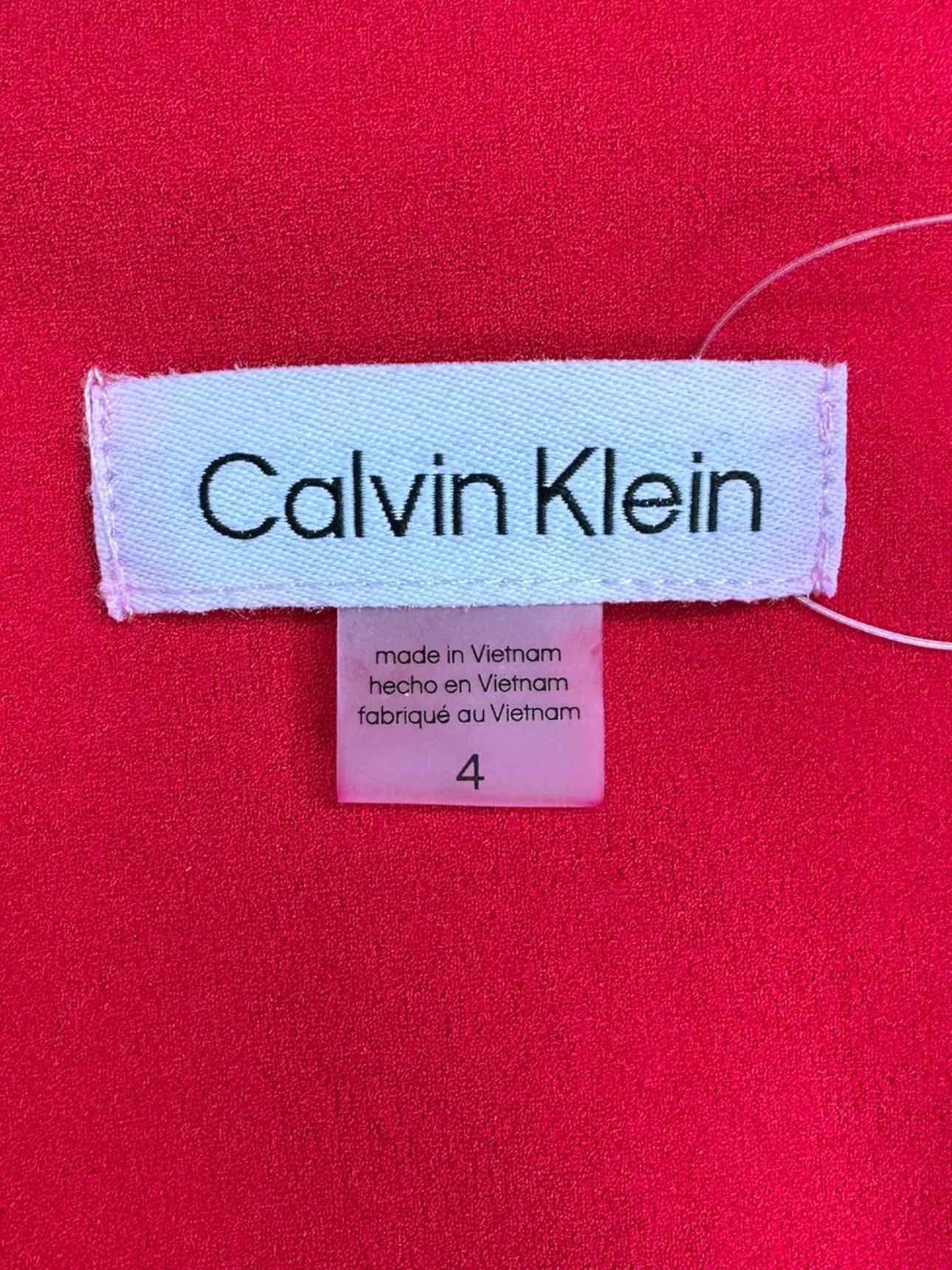 Calvin Klein NWT Red Knee Length Workwear Dress Size 4