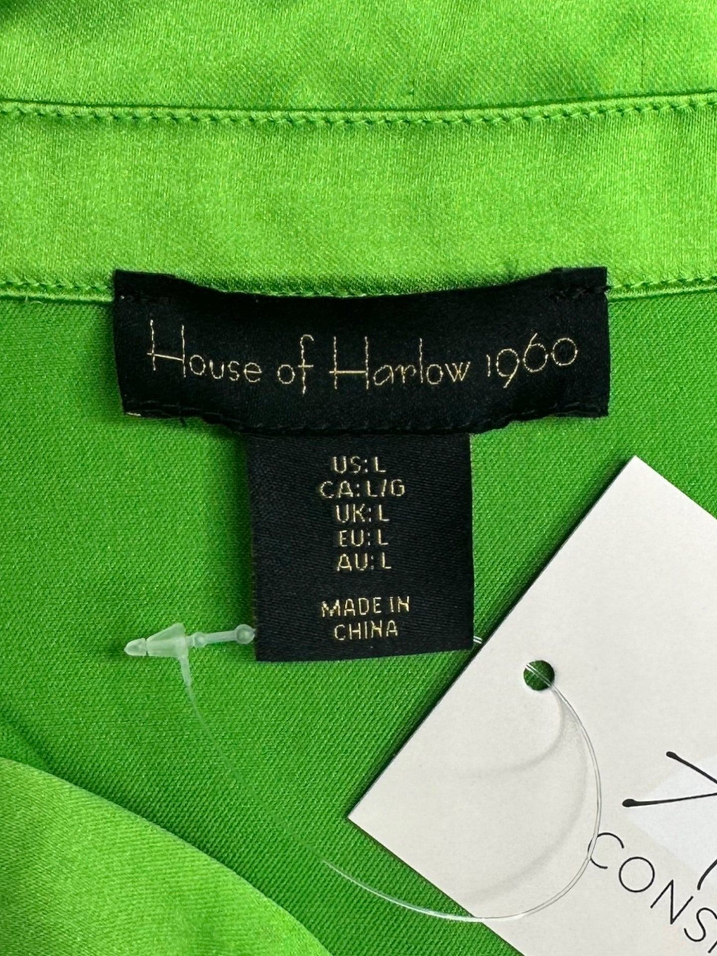 House of Harlow 1960 Green Satin Button-Down Size L