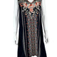 Johnny Was Black Floral Embroidered Mini Dress Size L