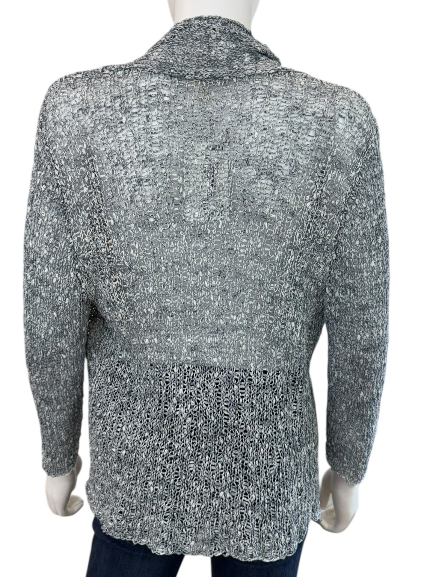 EILEEN FISHER Gray 100% Cotton Sweater Cardigan Size M