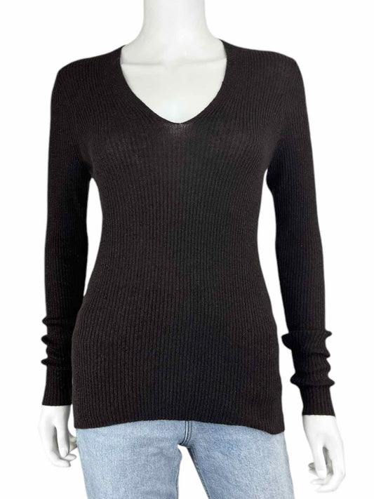 WHITE + WARREN Brown Shimmer Wool Blend Sweater Size M