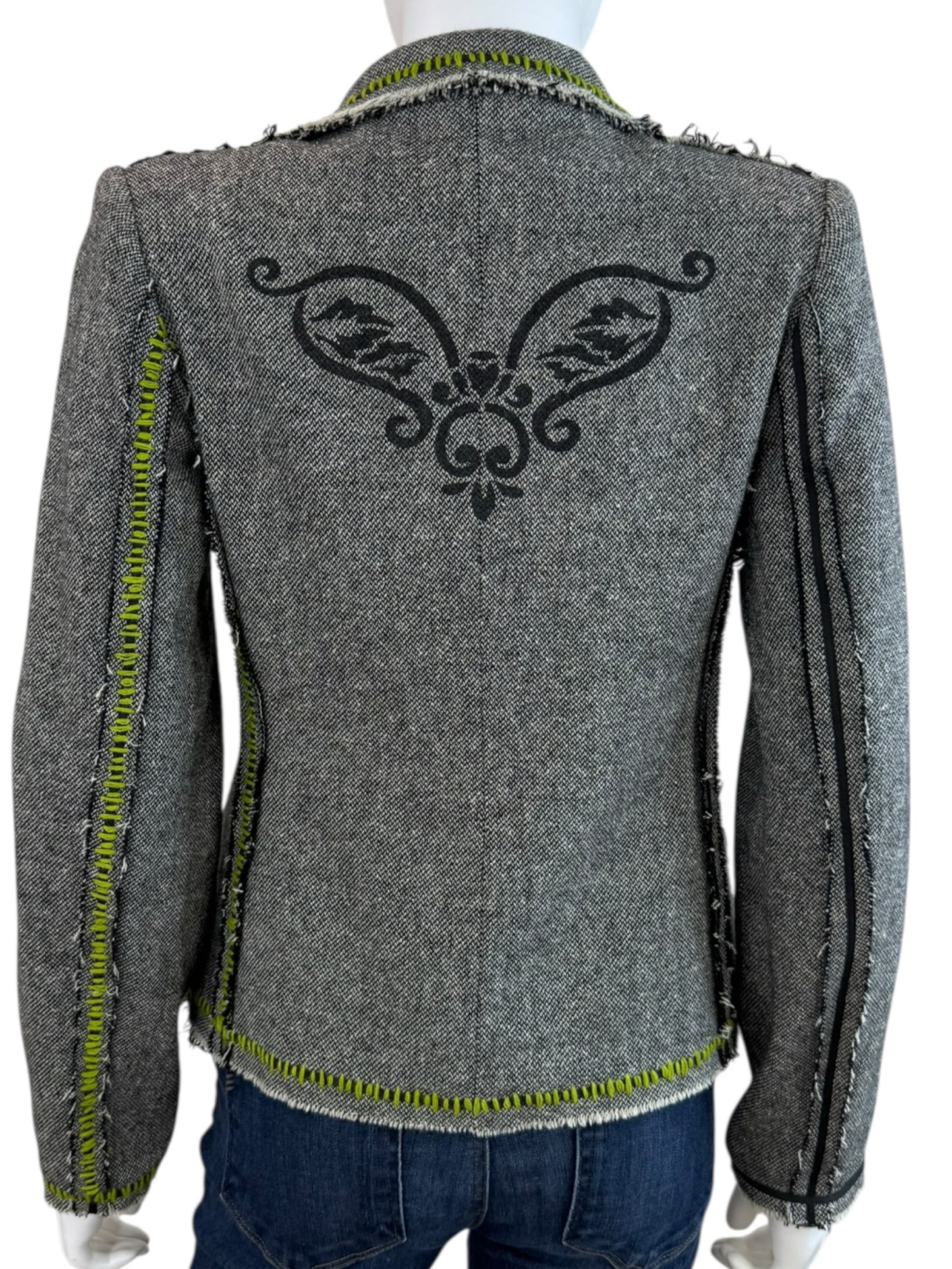 Cache Vintage Tweed EmbroideredBlazer Size S