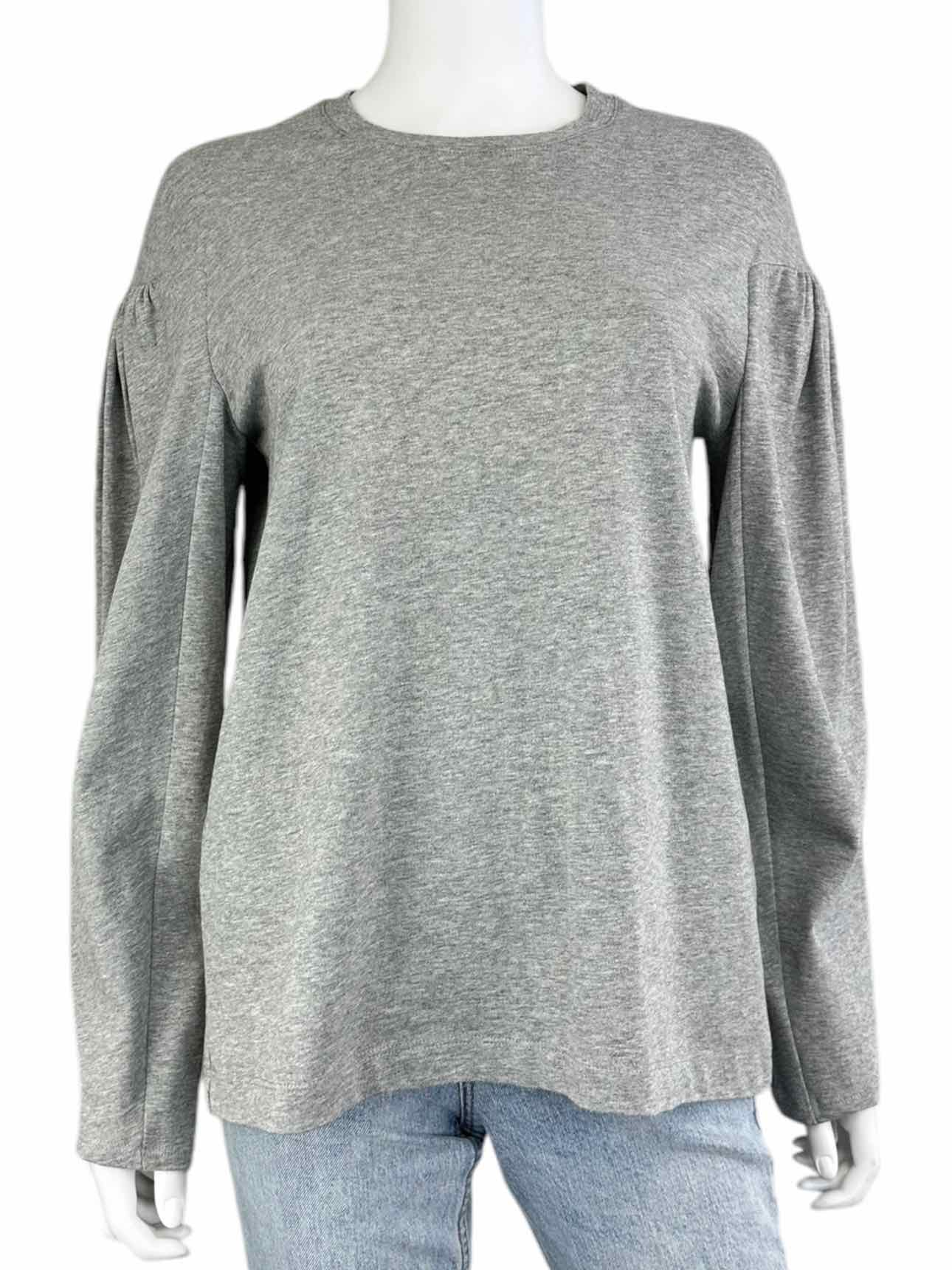 tibi Gray Puff Sleeve Knit Top Size 2