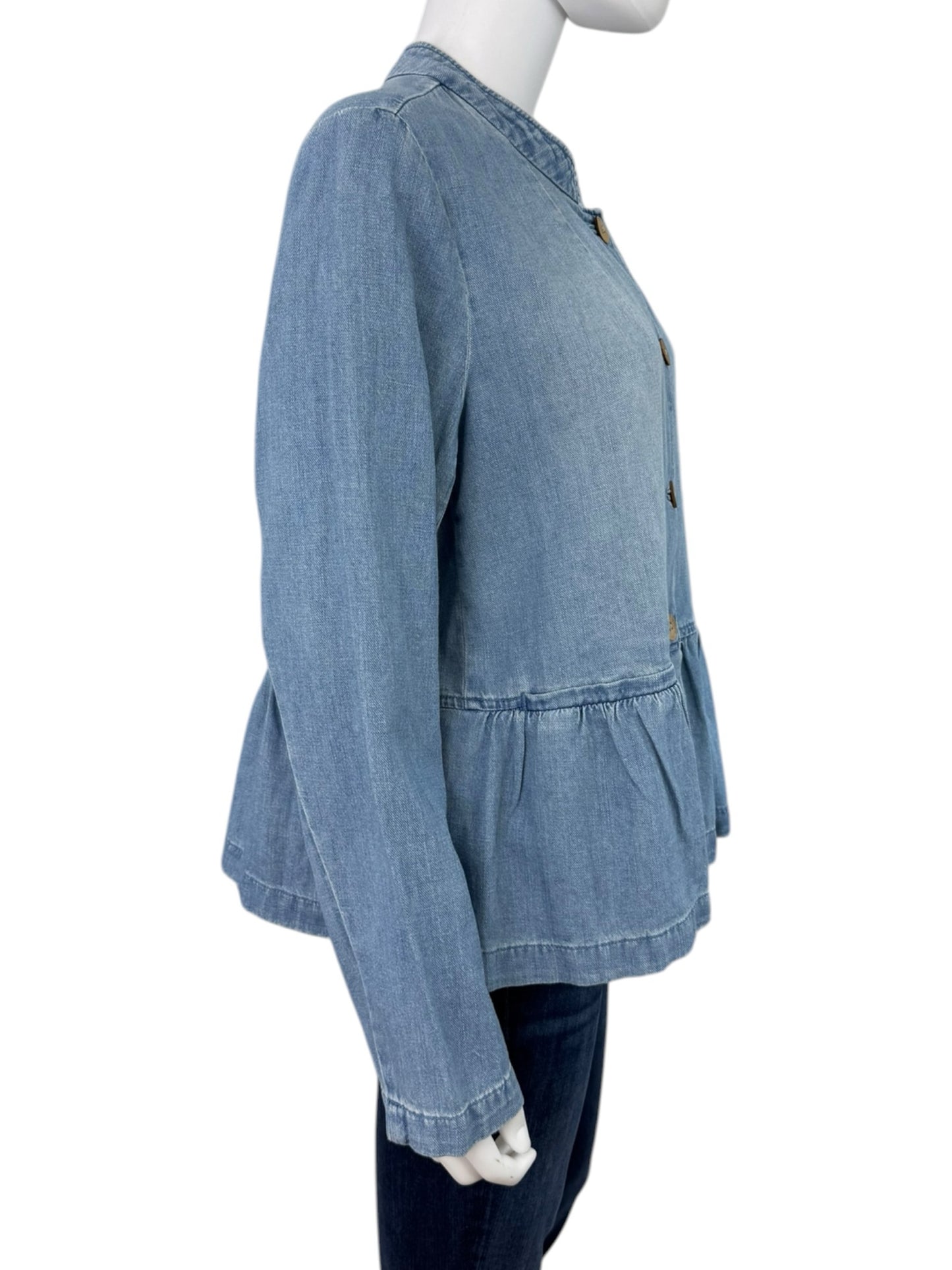 J. Jill NWT Blue Chambray Blouse Size L