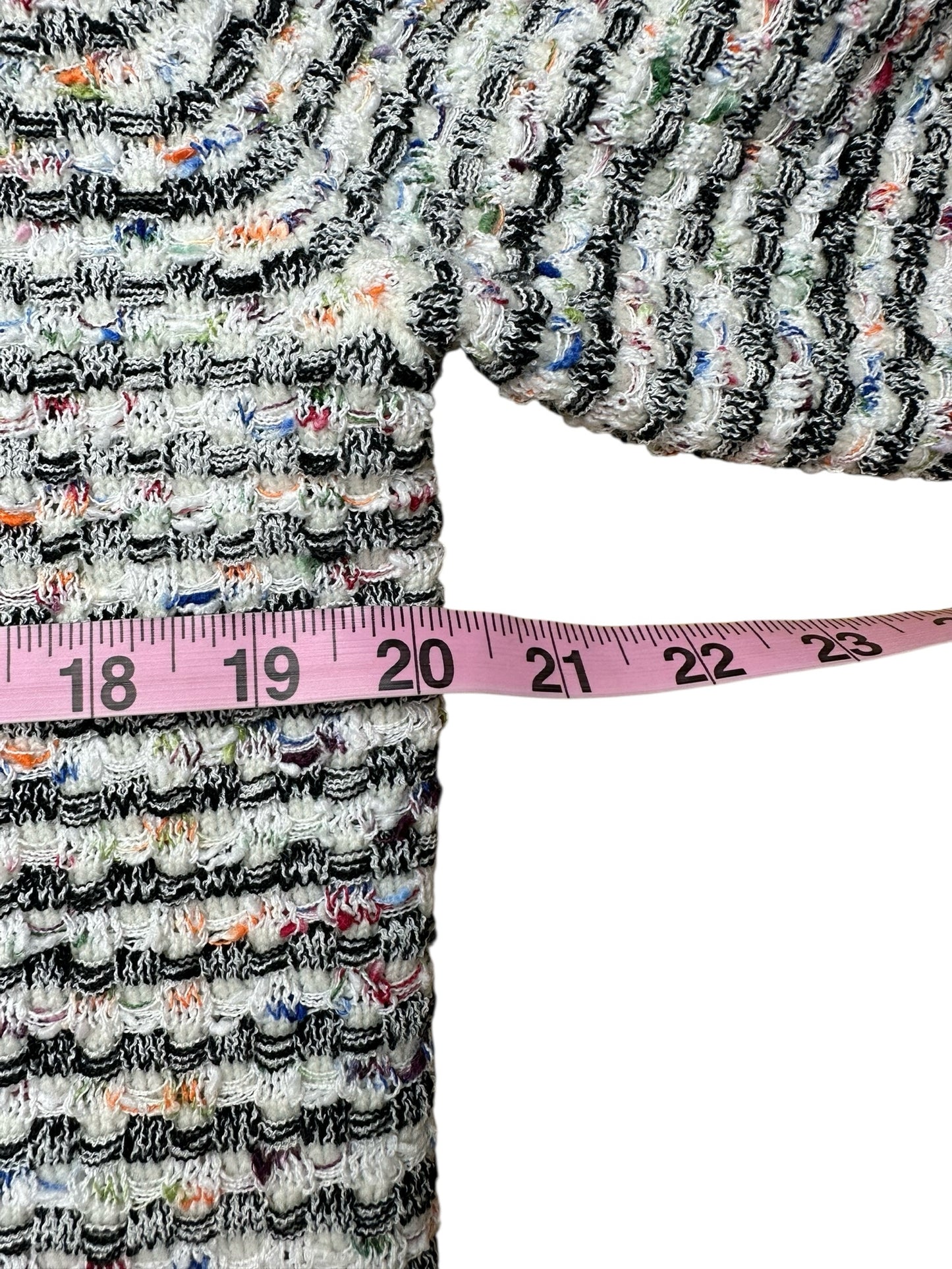 MILLY Tweed Fringe Trim Sweater Cardigan Jacket Size L