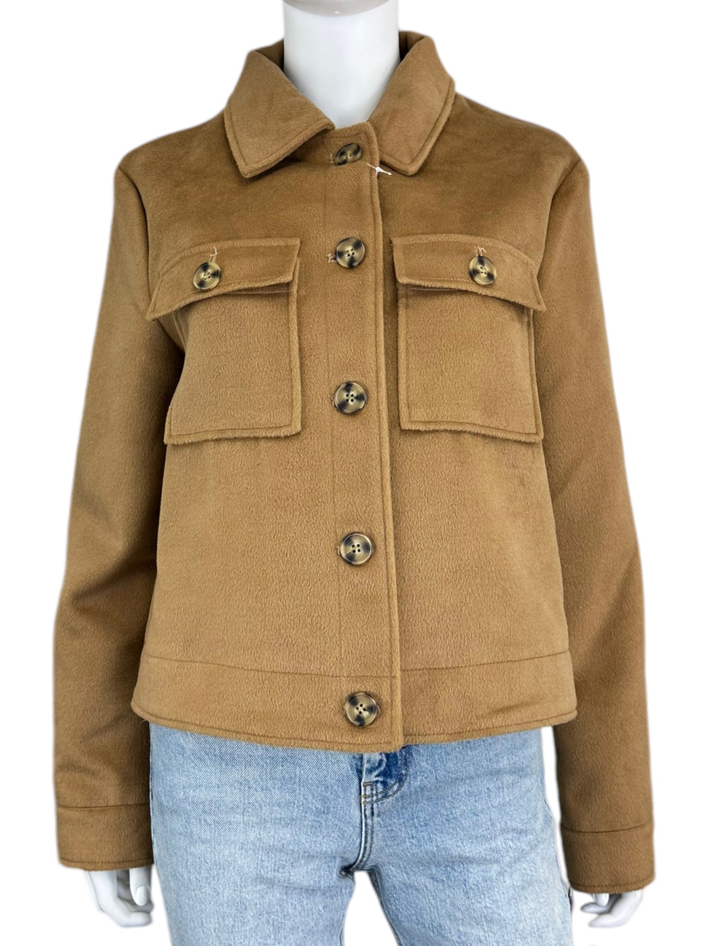 avec les filles Brown Cropped Coat Size L