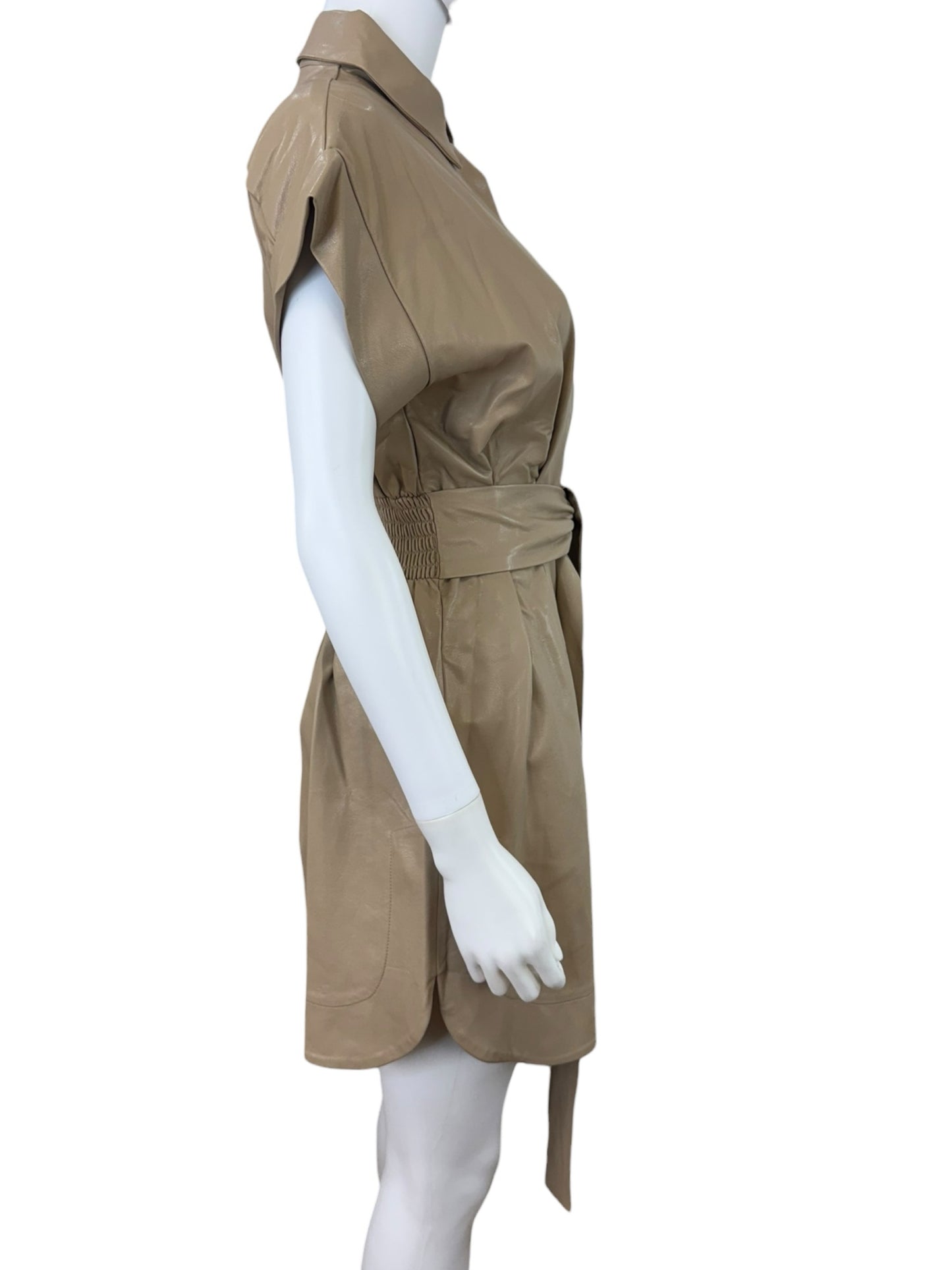 KARINA GRIMALDI Tan Leather Dress Size S