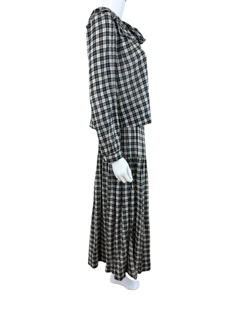 DOEN Black Gingham Check Skirt Set Size XS/S
