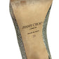 JIMMY CHOO Silver Luna 100 Champagne Glitter Platform Pumps Size 38