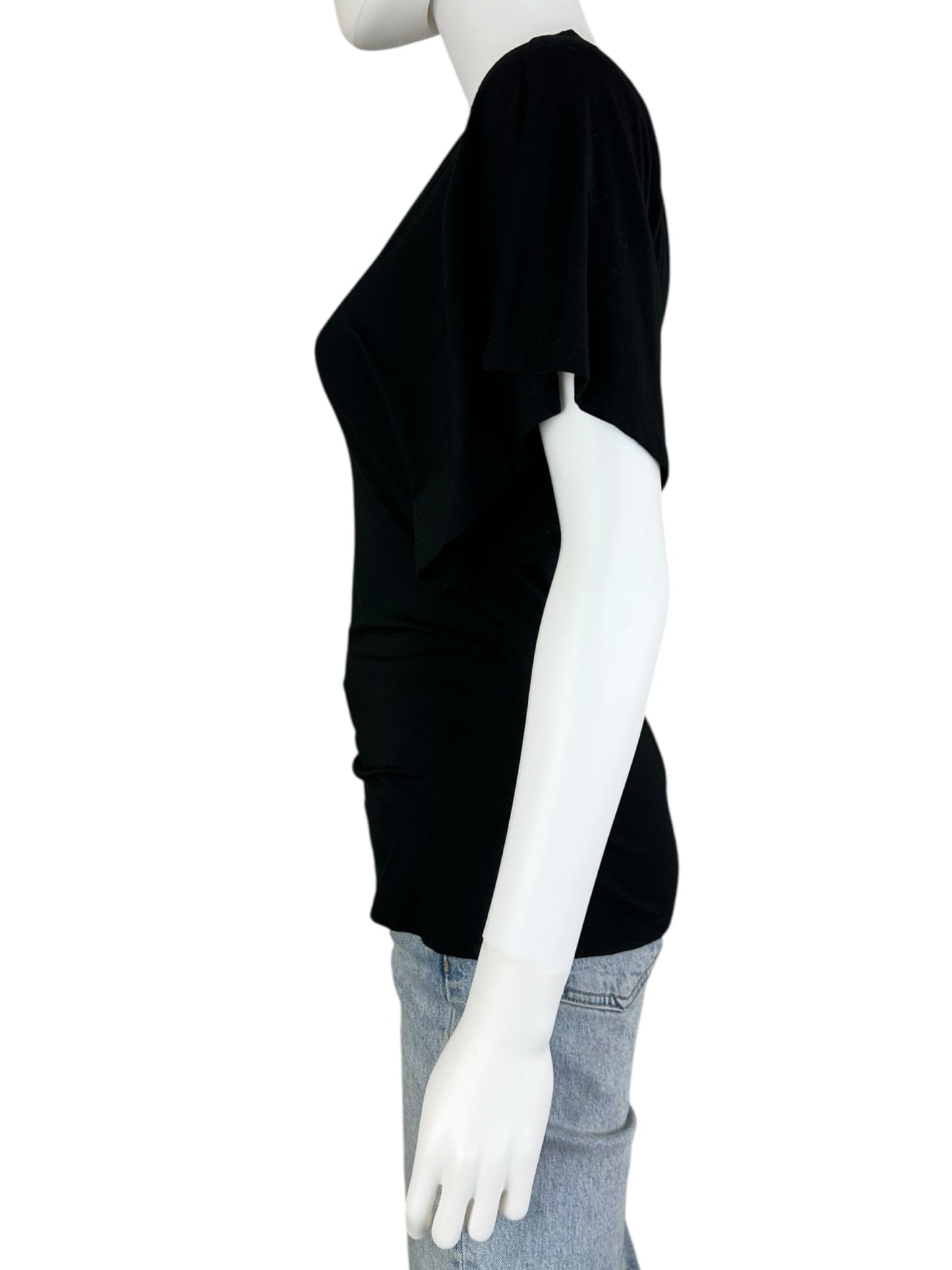 TRINA TURK Black One Shoulder Top Size S
