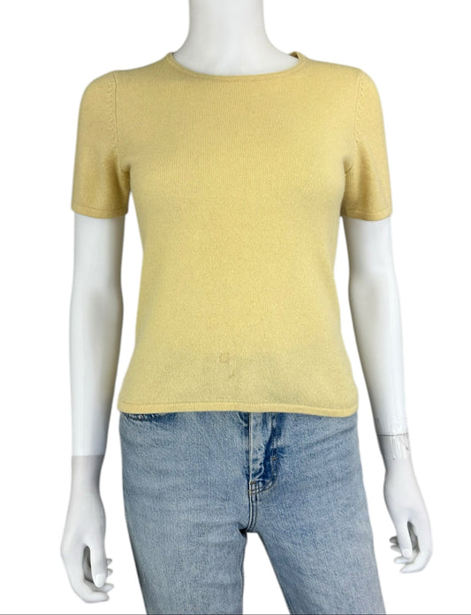 Ann Taylor 100% Cashmere Yellow Sweater Size XS